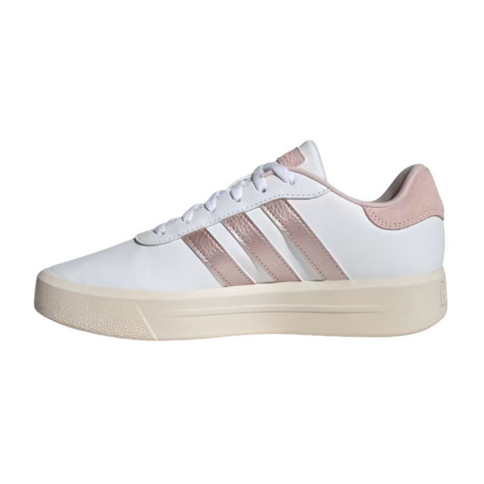 Tenis Adidas Court Platform Para Mujer - IH2398 Beige/ Blanco/Rosa Metalico