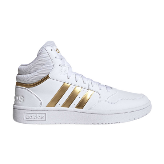 Tenis Adidas  Hoops 3.0 Mid- HP7958 Blanco/Dorado