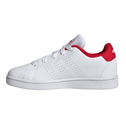 Tenis Adidas Advantage K Unisex- HO6179 Blanco/Rojo