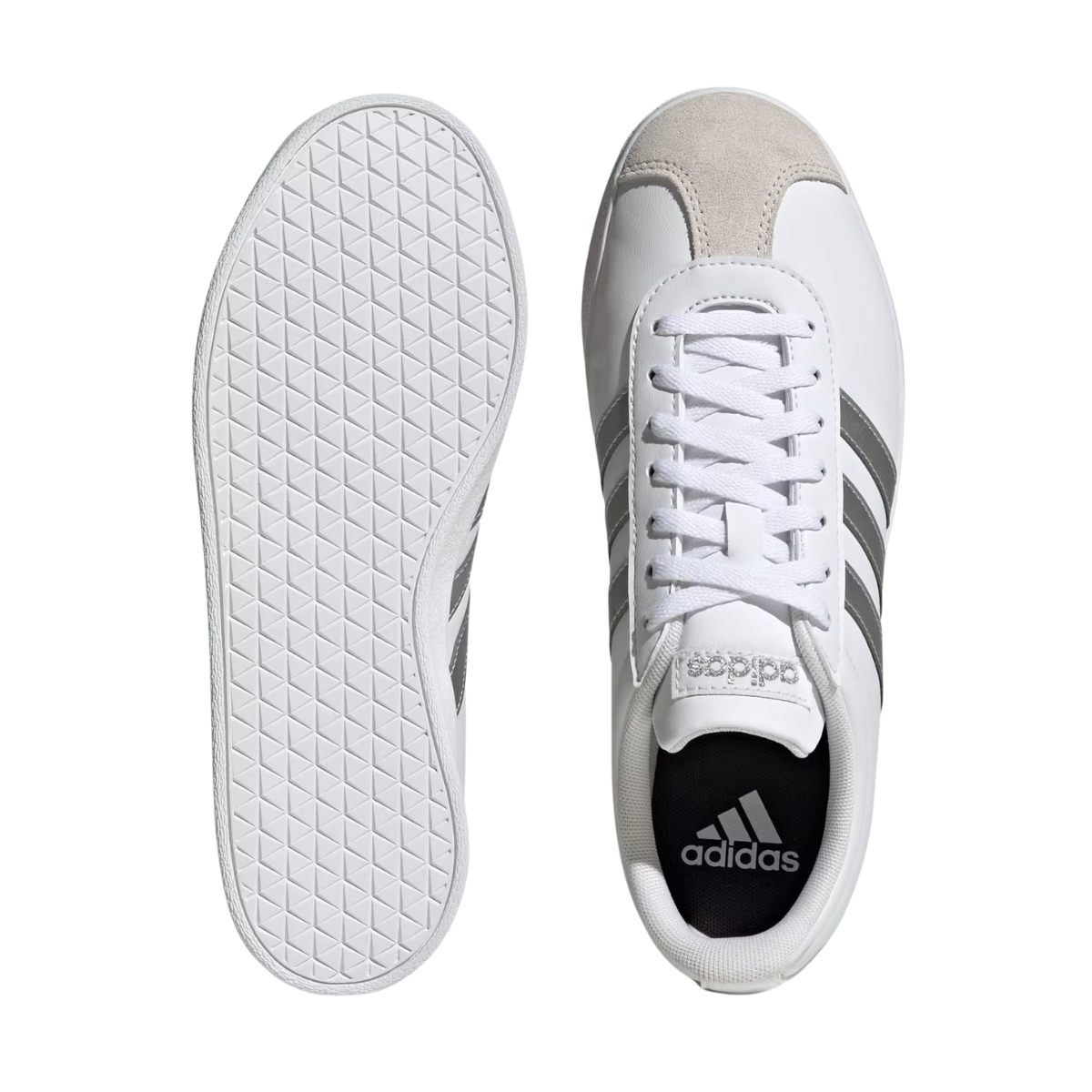 Tenis Adidas VL Court Base Silver Metallic Para Mujer - ID3716 Blanco/Plateado