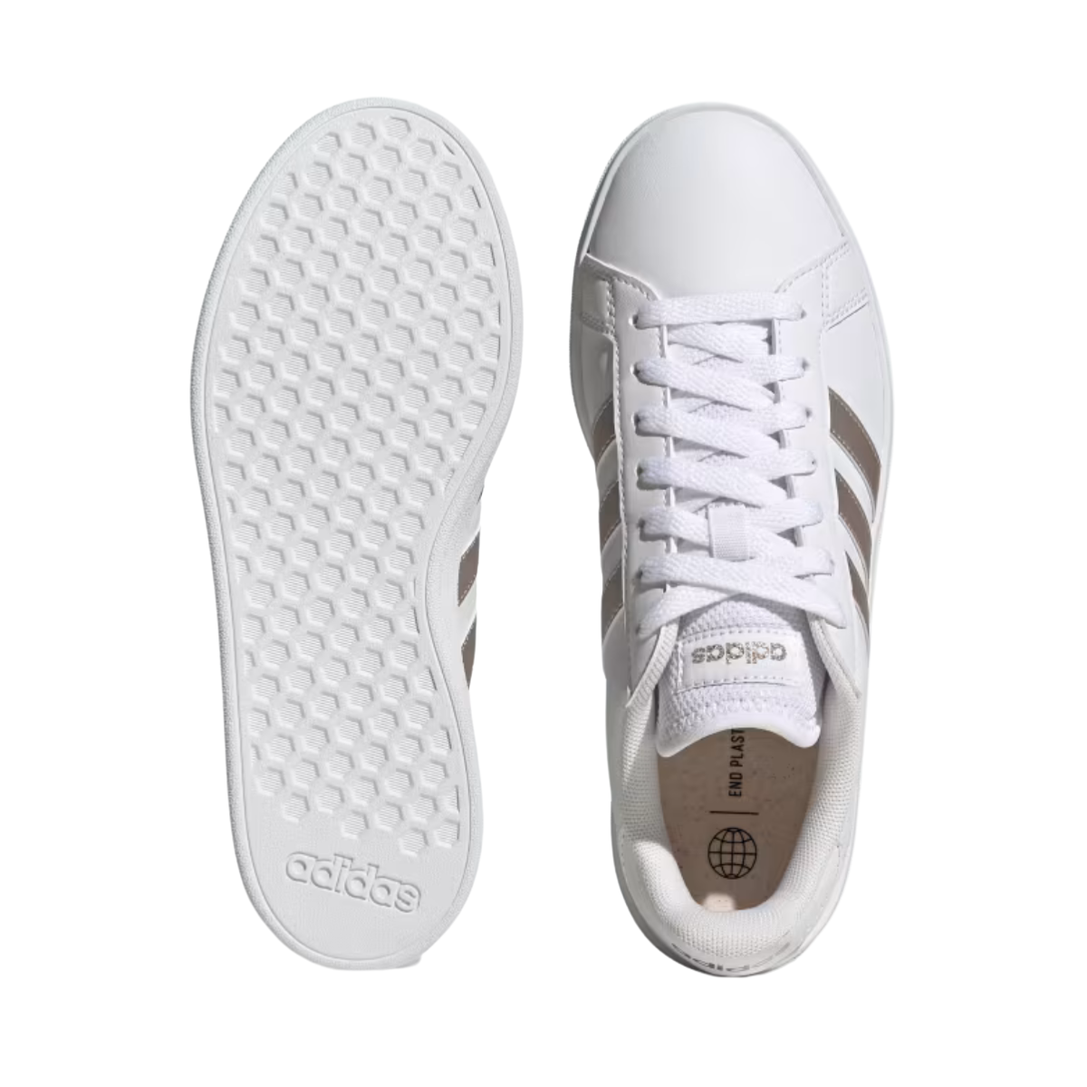 Tenis Adidas Gran Court Base 2.0 Unisex - GW9263 Blanco/Plateado