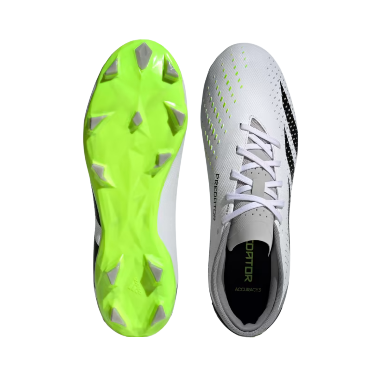 Tenis Adidas Predator Accuracy .3 L FG Para Futbol - GZ0014 Blanco/Verde