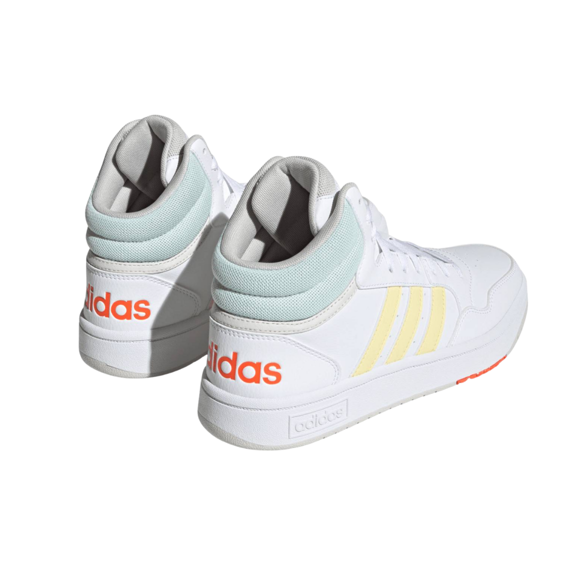 Tenis Adidas Hoops 3.0 Mid Unisex - GX6889 Blanco/Amarillo