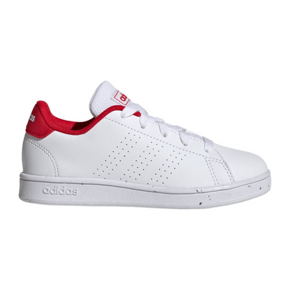 Tenis Adidas Advantage K Unisex- HO6179  Blanco/Rojo
