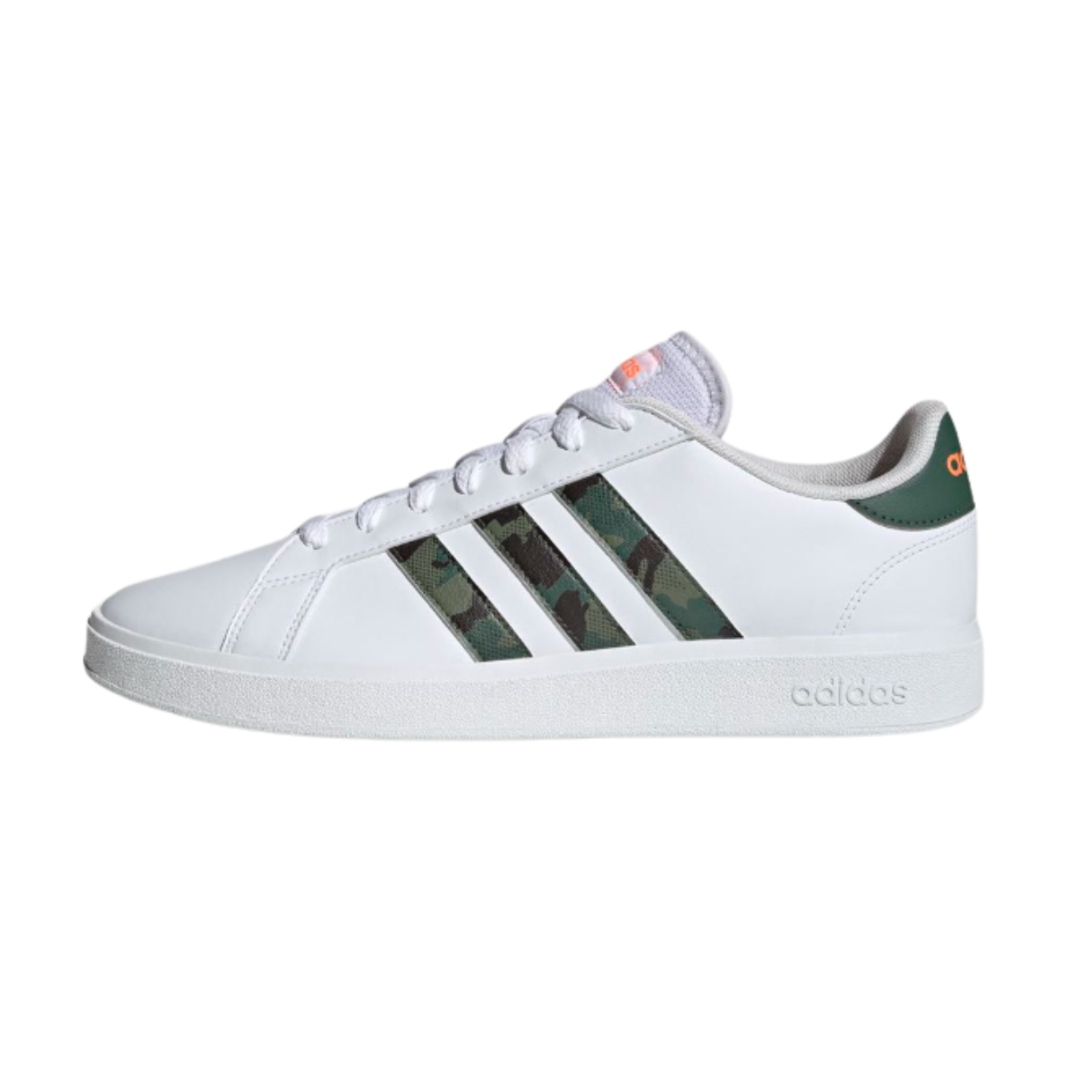 Tenis Adidas Grand Court Base 2.0 Para Hombre - HR0234 Blanco/ Camuflaje Militar
