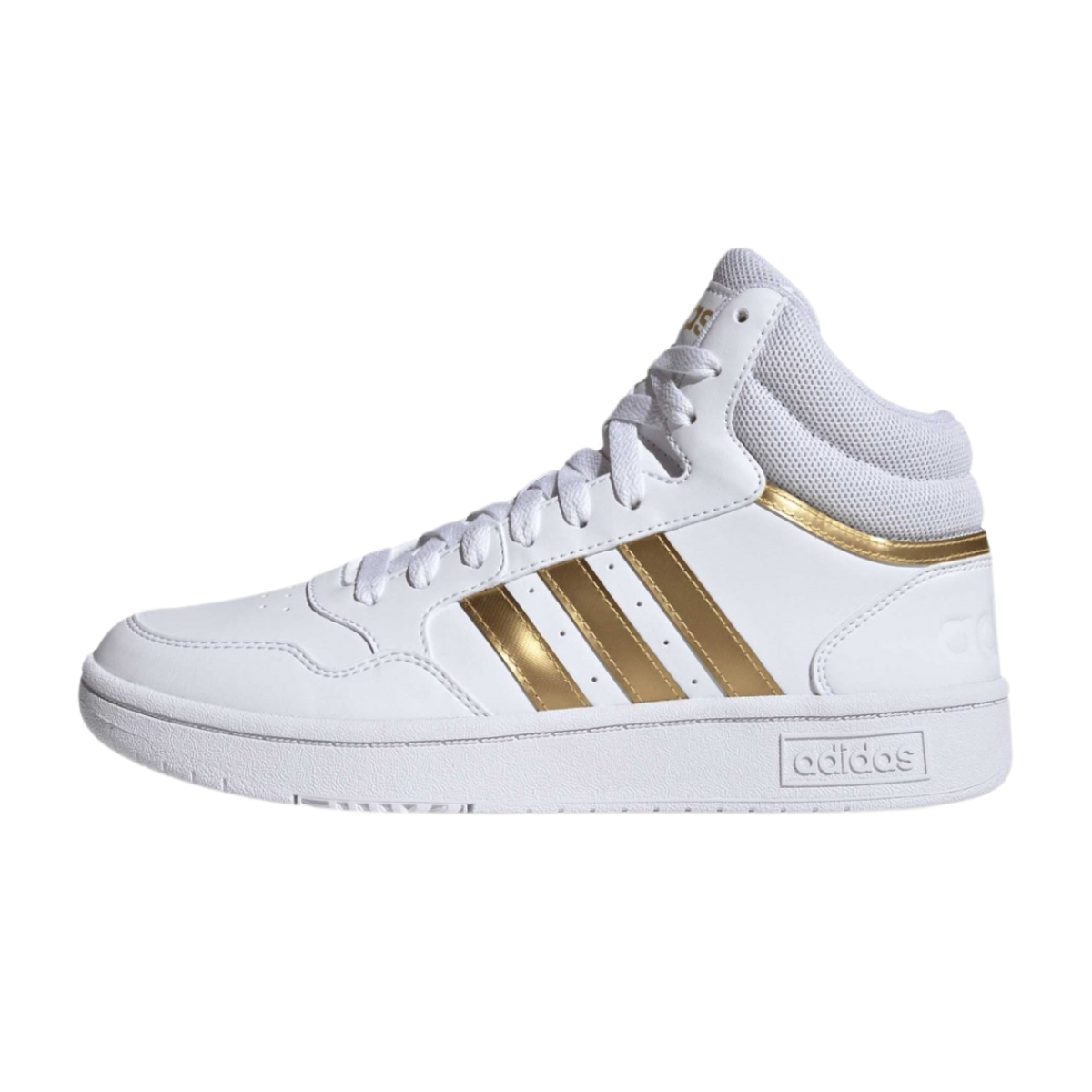 Tenis Adidas  Hoops 3.0 Mid- HP7958 Blanco/Dorado