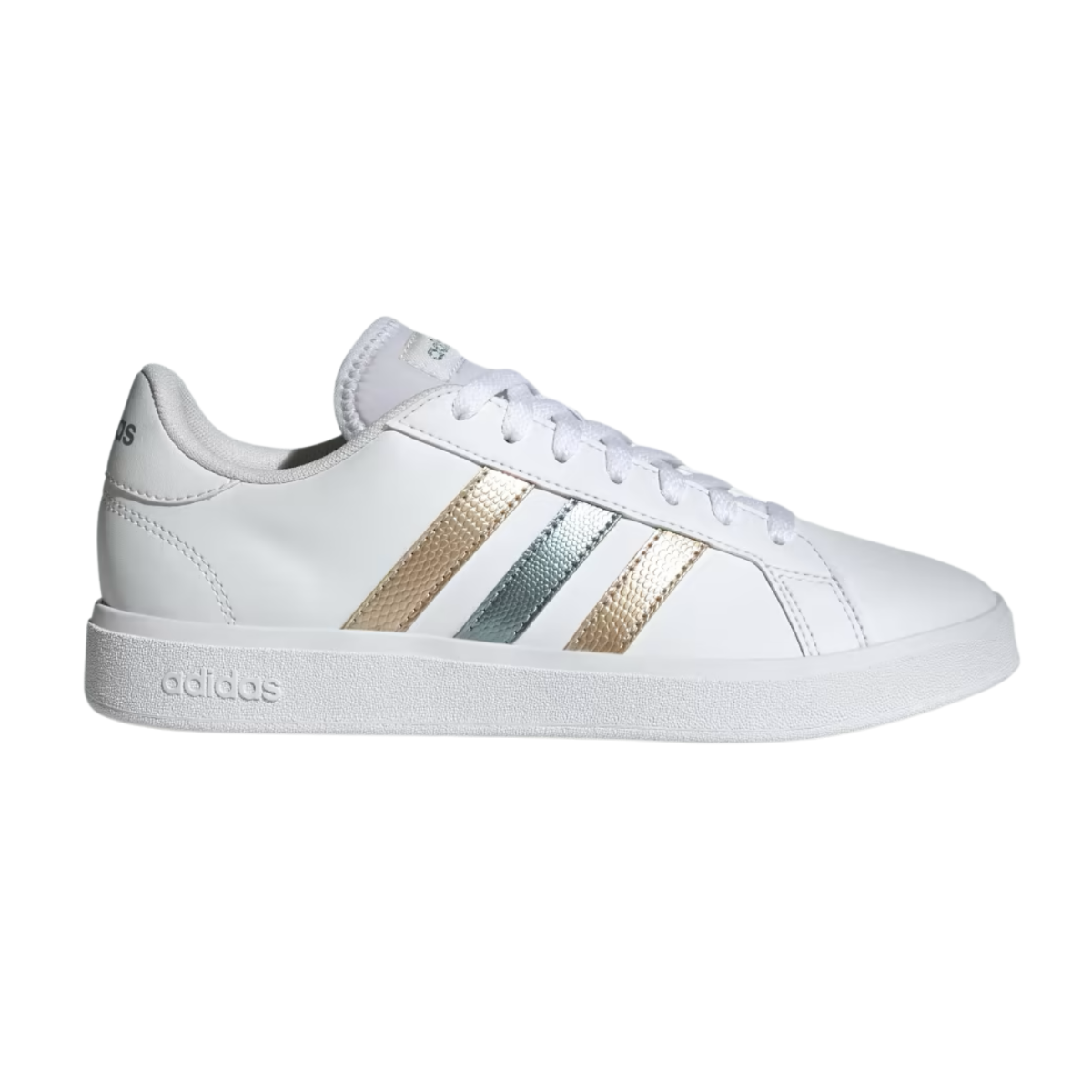 Tenis Adidas Grand Court Base 2.0 Unisex- ID1865  Blanco/Metalico