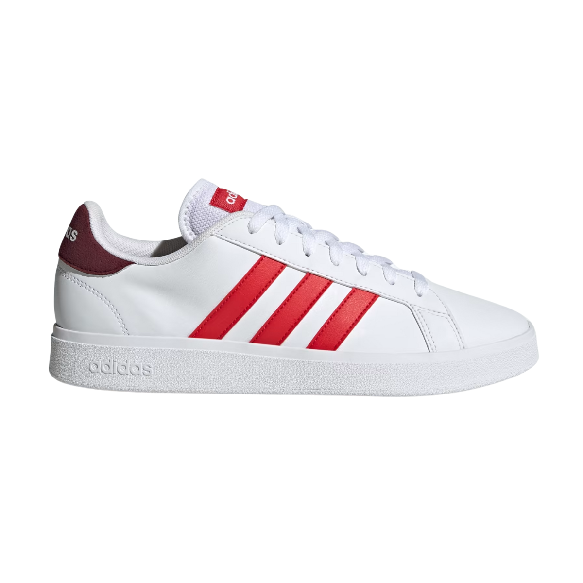 Tenis Adidas Grand Court Base 2.0 Para Hombre - ID4453 Blanco/Rojo