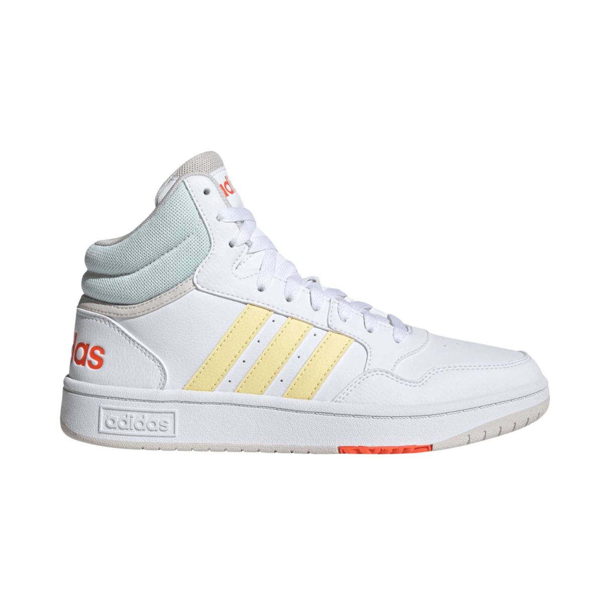 Tenis Adidas Hoops 3.0 Mid  Unisex - GX6889 Blanco/Amarillo