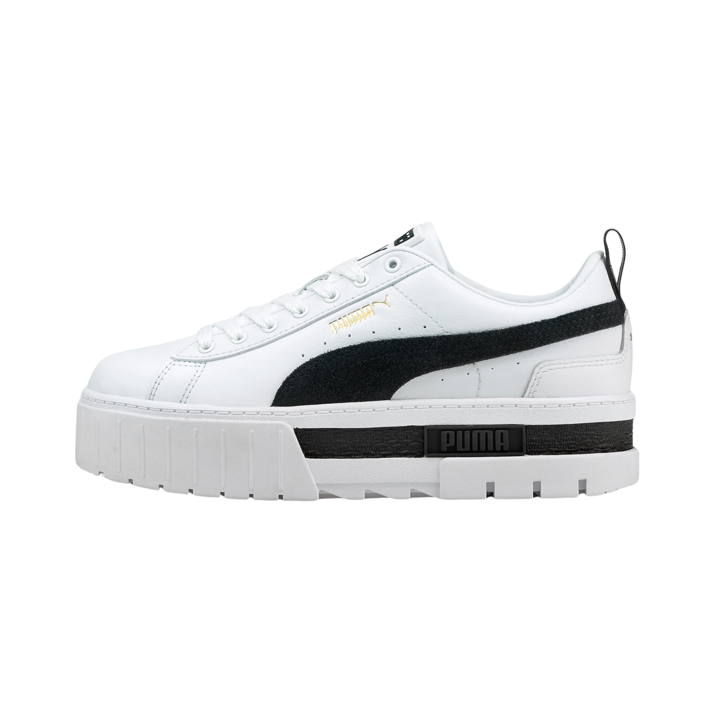 Tenis Puma Mayze Lth Urbanos Mujer - 38198301 Blanco / Negro Plataforma