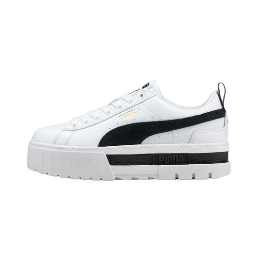 Tenis Puma Mayze Lth Urbanos Mujer - 38198301 Blanco / Negro Plataforma