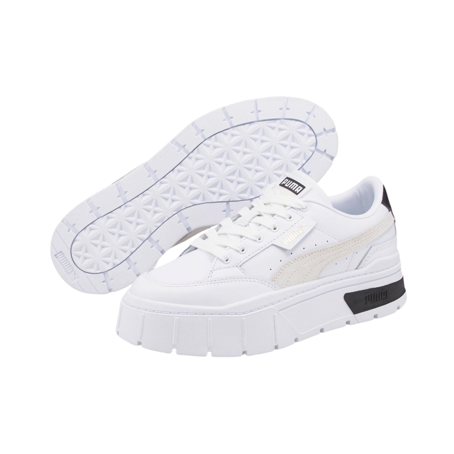 Tenis Puma Mayze Stack Chunky Mujer - 38436301 Blanco / Negro Plataforma
