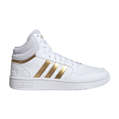 Tenis Adidas  Hoops 3.0 Mid- HP7958 Blanco/Dorado