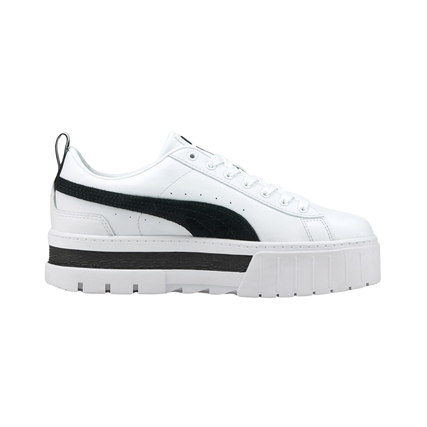 Tenis Puma Mayze Lth Urbanos Mujer - 38198301 Blanco / Negro Plataforma