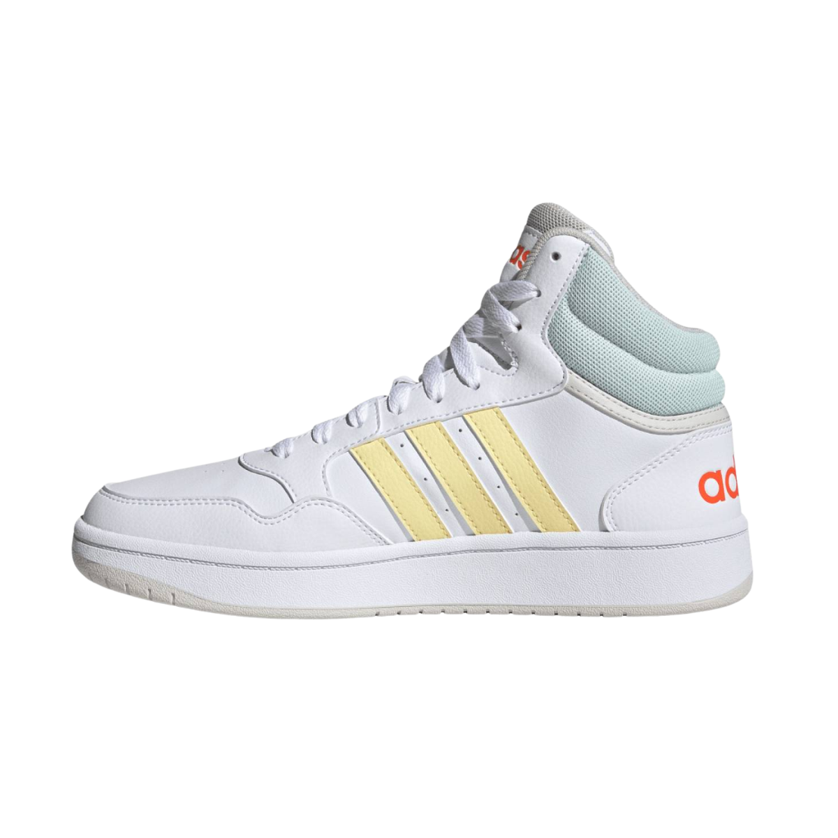 Tenis Adidas Hoops 3.0 Mid  Unisex - GX6889 Blanco/Amarillo