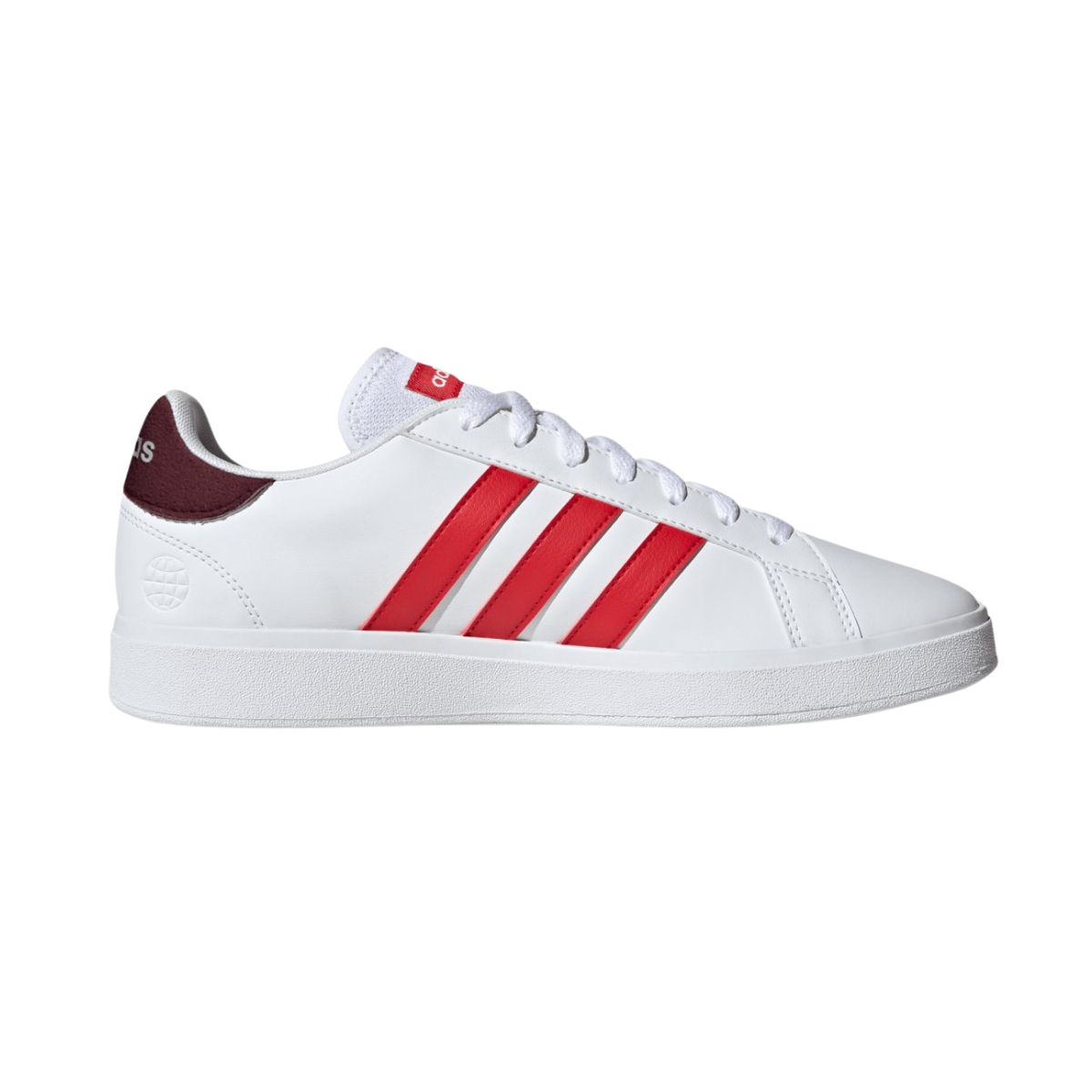 Tenis Adidas Grand Court Base 2.0 Uisex- ID4453 Blanco/Rojo