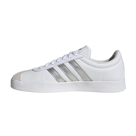 Tenis Adidas VL Court Base Silver Metallic Para Mujer  - ID3716 Blanco/Plateado