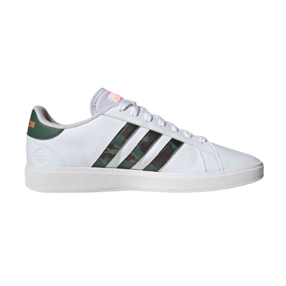 Tenis Adidas Grand Court Base 2.0 Para Hombre - HR0234 Blanco/ Camuflaje Militar
