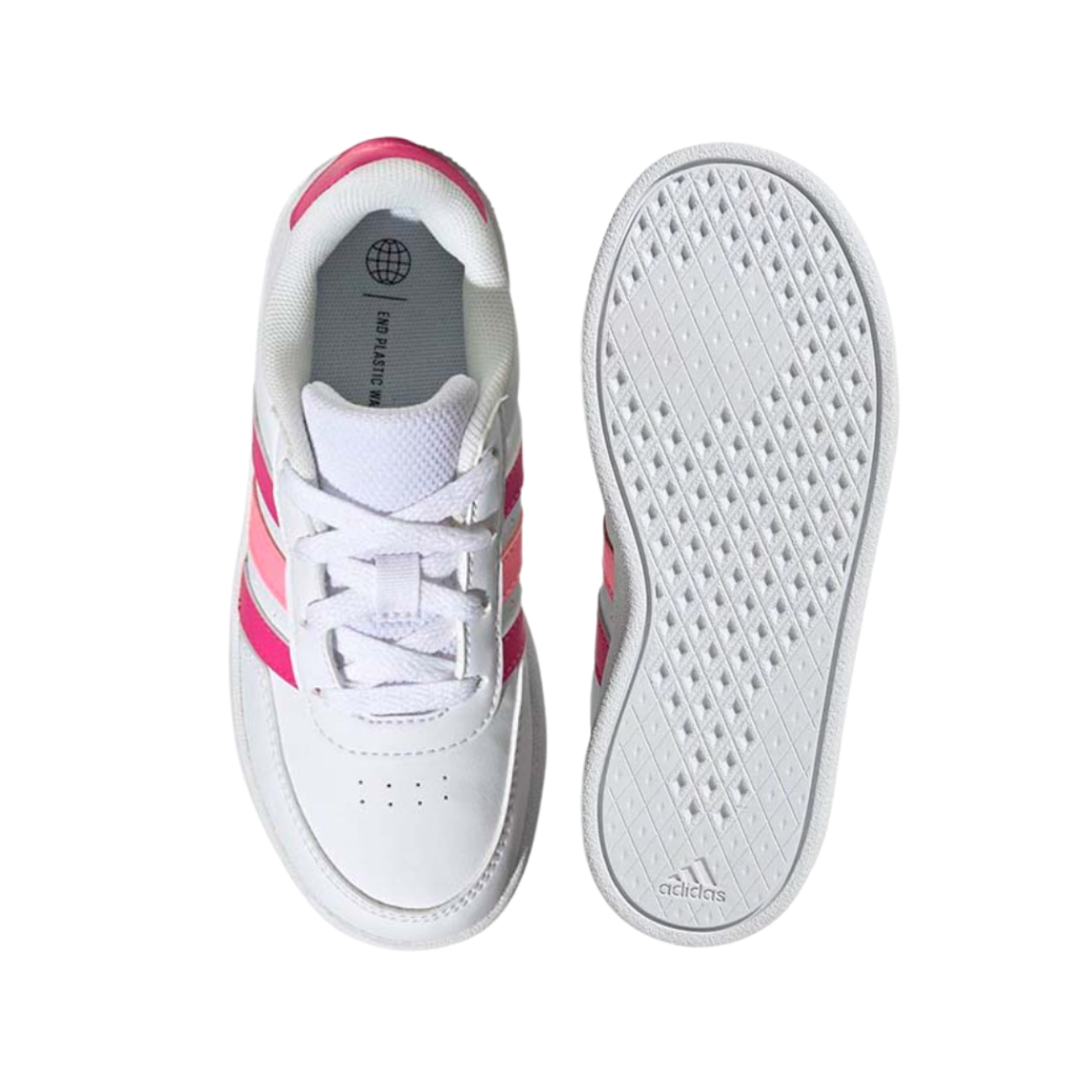 Tenis Breaknet 2.0 K Para Mujer -HP8959 Blanco/Rosa