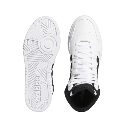 Tenis Adidas Hoops 3.0 Mid  Unisex - GW3019 Blanco/Negro