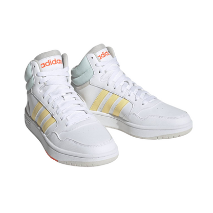 Tenis Adidas Hoops 3.0 Mid  Unisex - GX6889 Blanco/Amarillo