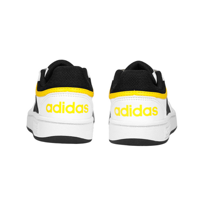 Tenis Adidas Hoops 3.0 K Unisex- IF2726  Blanco/Negro/Amarillo