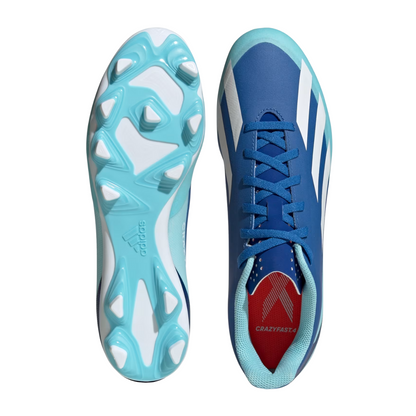 Tenis Adidas X Crazyfast.4 FxG Para Futbol - GY7431  Azul/Blanco