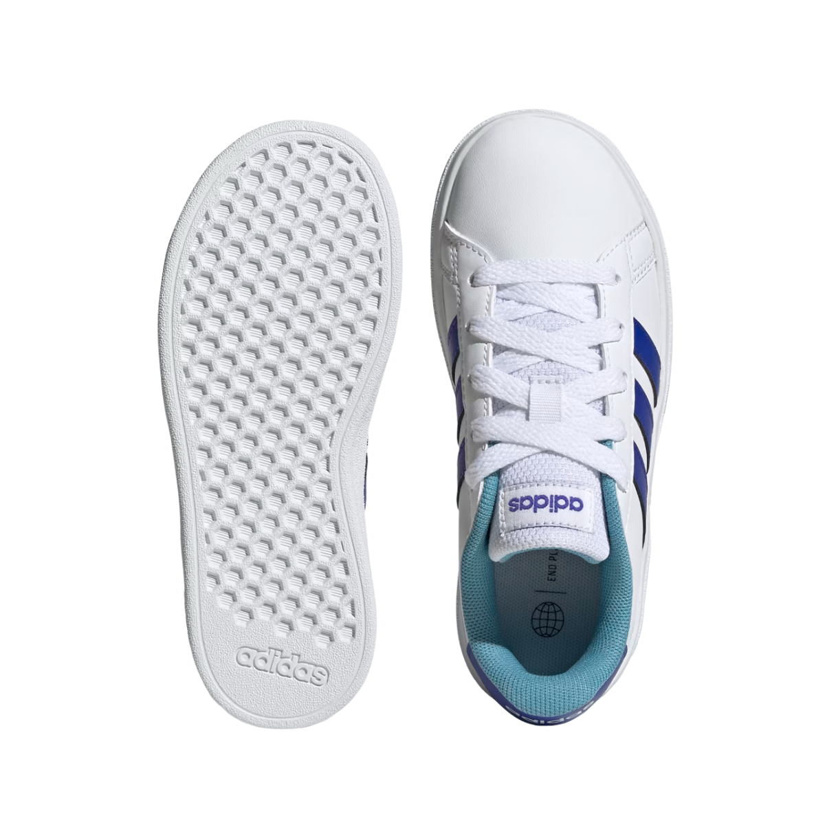 Tenis Adidas Grand Court 2.0 K- HP8908 Blanco/Azul Unisex