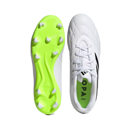 Tenis Adidas Copa Pure .3 FG Para Futbol- HQ8984 Blanco/Verde