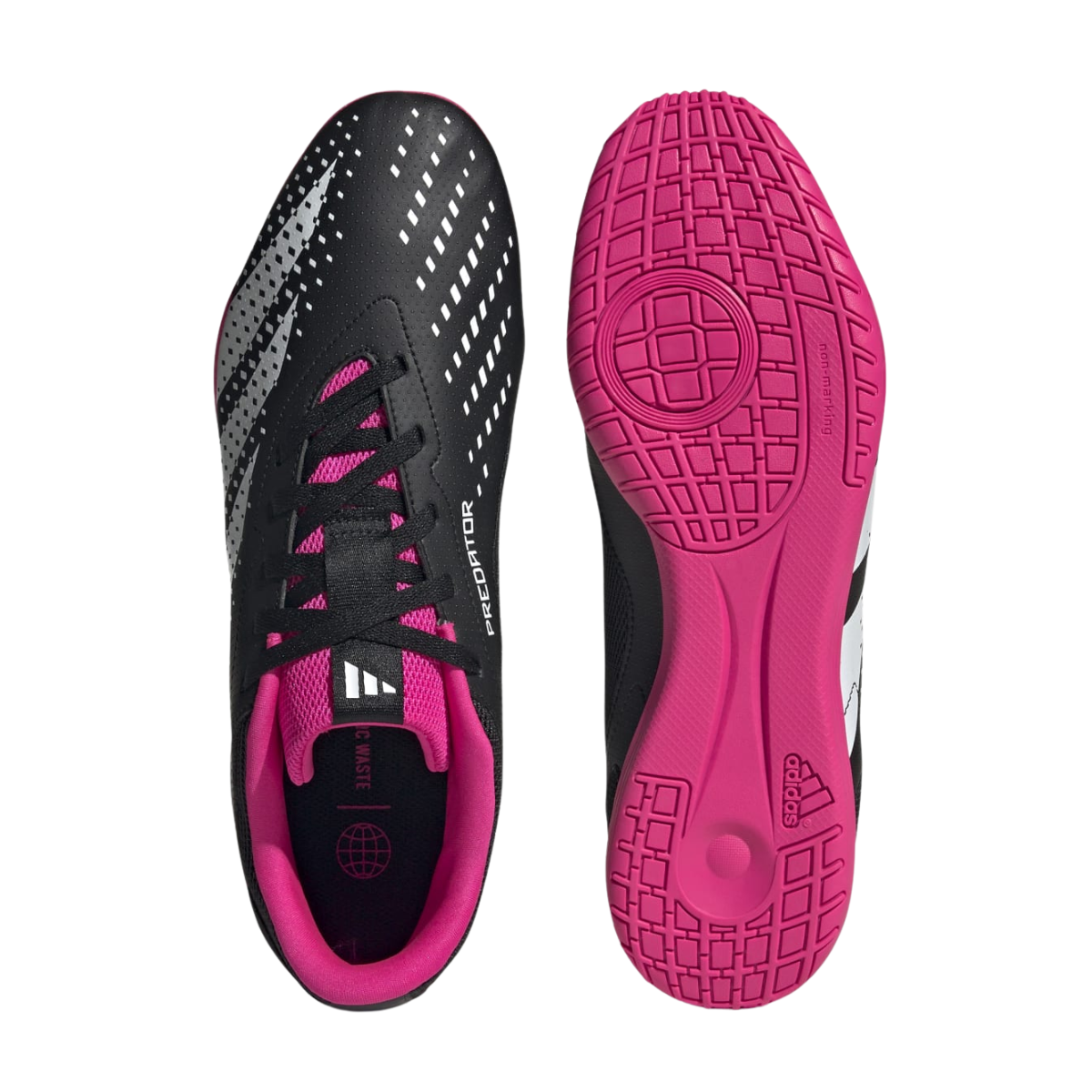 Tenis Adidas Predator Accuracy.4 IN Para Futbol - GW7072 Negro/Blanco/Rosa