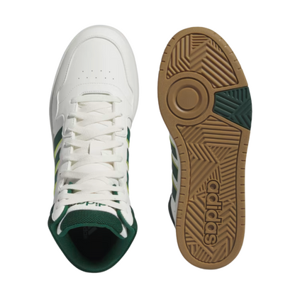 Tenis Adidas Hoops 3.0 Mid - IG5570  Blanco/Verde