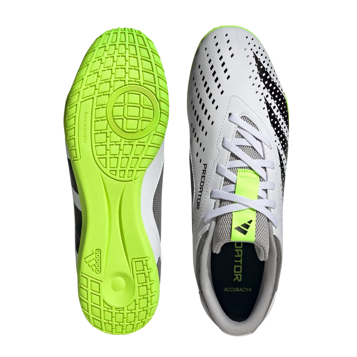Tenis Adidas Predator Accuracy .4 IN Para Futbol - GY9986  Blanco/Verde/Negro