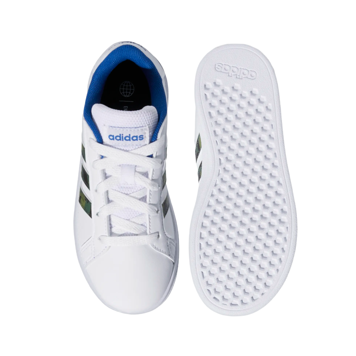 Tenis Adidas Grand Court 2.0 K Unisex- GV6796 Blanco/Militar