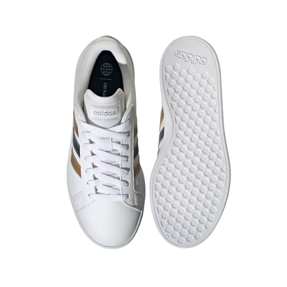 Tenis Adidas Grand Court Base 2.0 Unisex- ID1865  Blanco/Metalico