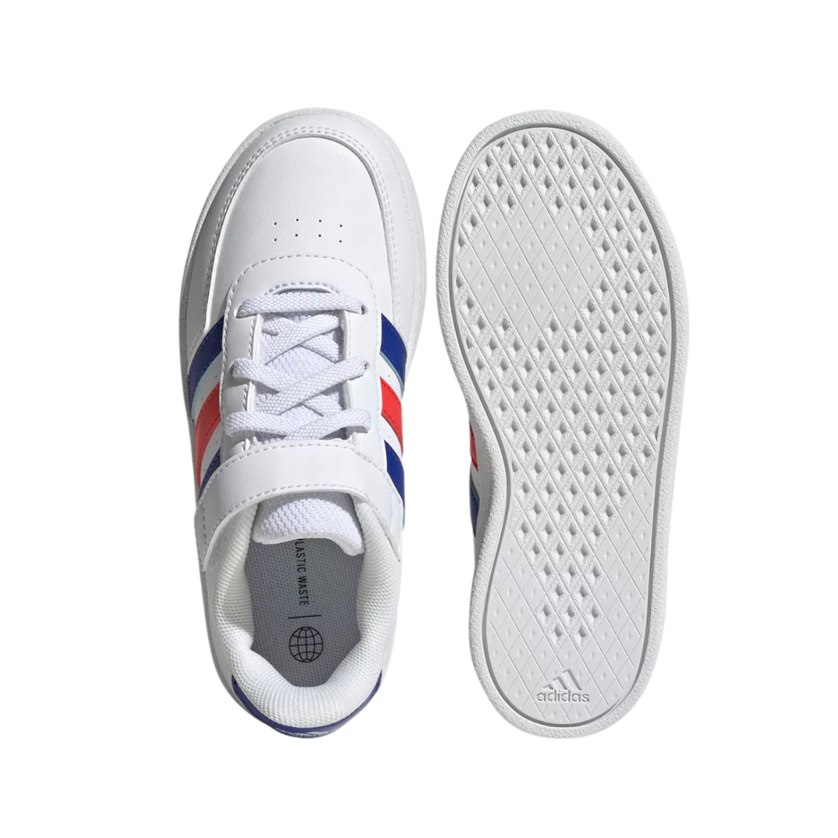 Tenis Adidas Breaknet 2.0 EL K Infantil -HP8964 Blanco/Azul/Rojo