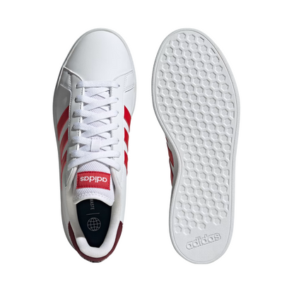 Tenis Adidas Grand Court Base 2.0 Para Hombre - ID4453 Blanco/Rojo