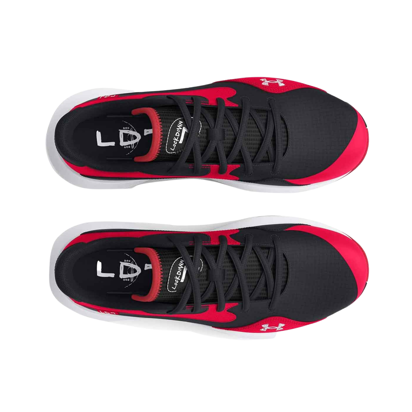 Tenis Under Armour Lockdown 7 Low Basketball Hombre- 3027646600 Rojo / Negro