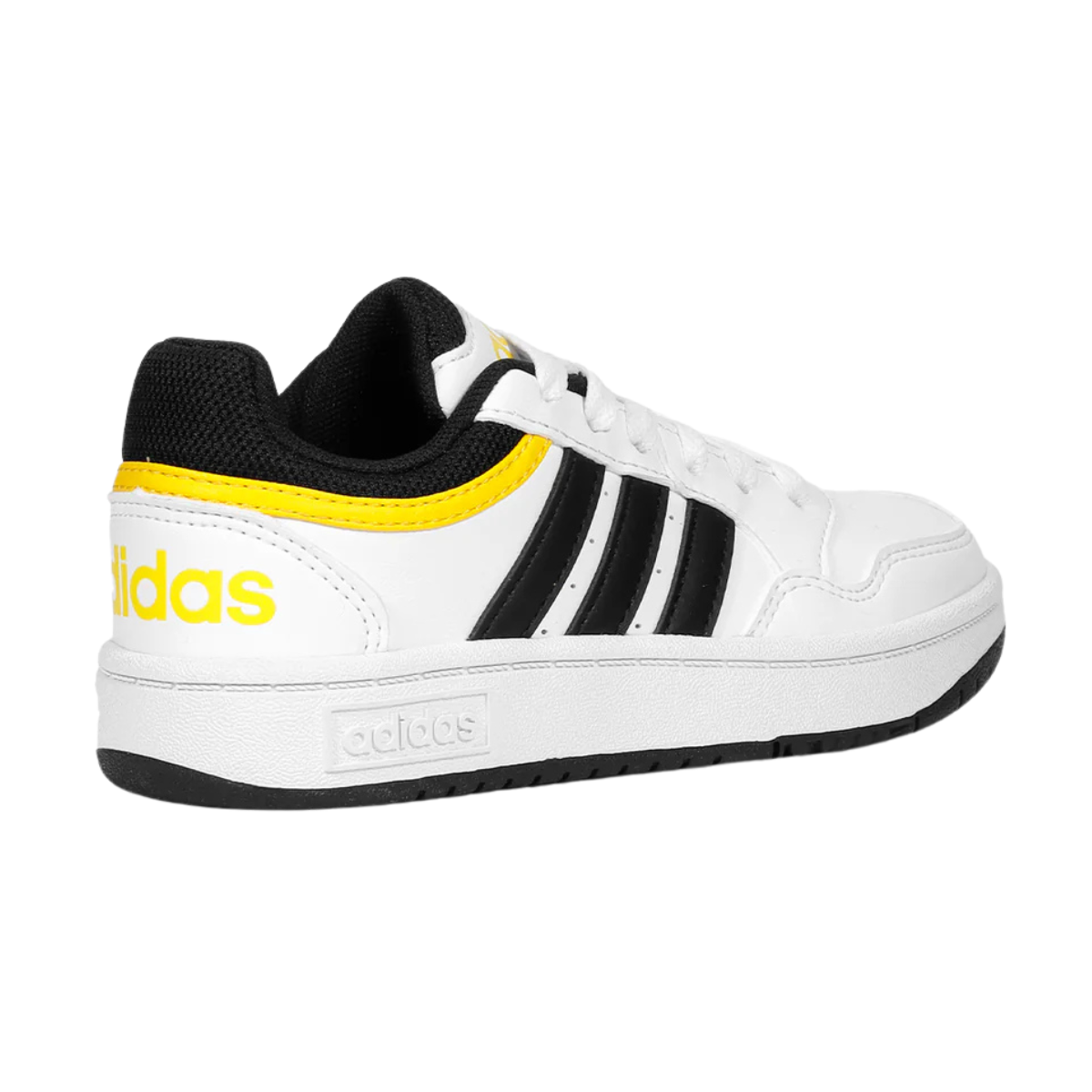 Tenis Adidas Hoops 3.0 K Unisex- IF2726  Blanco/Negro/Amarillo