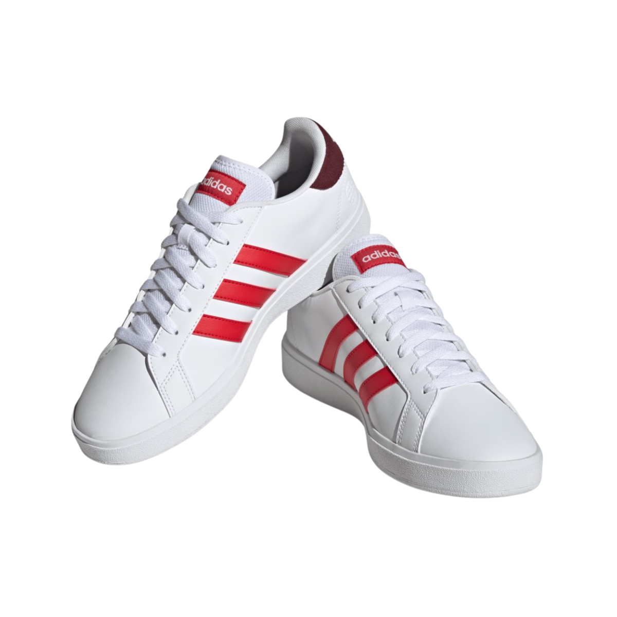 Tenis Adidas Grand Court Base 2.0 Uisex- ID4453 Blanco/Rojo