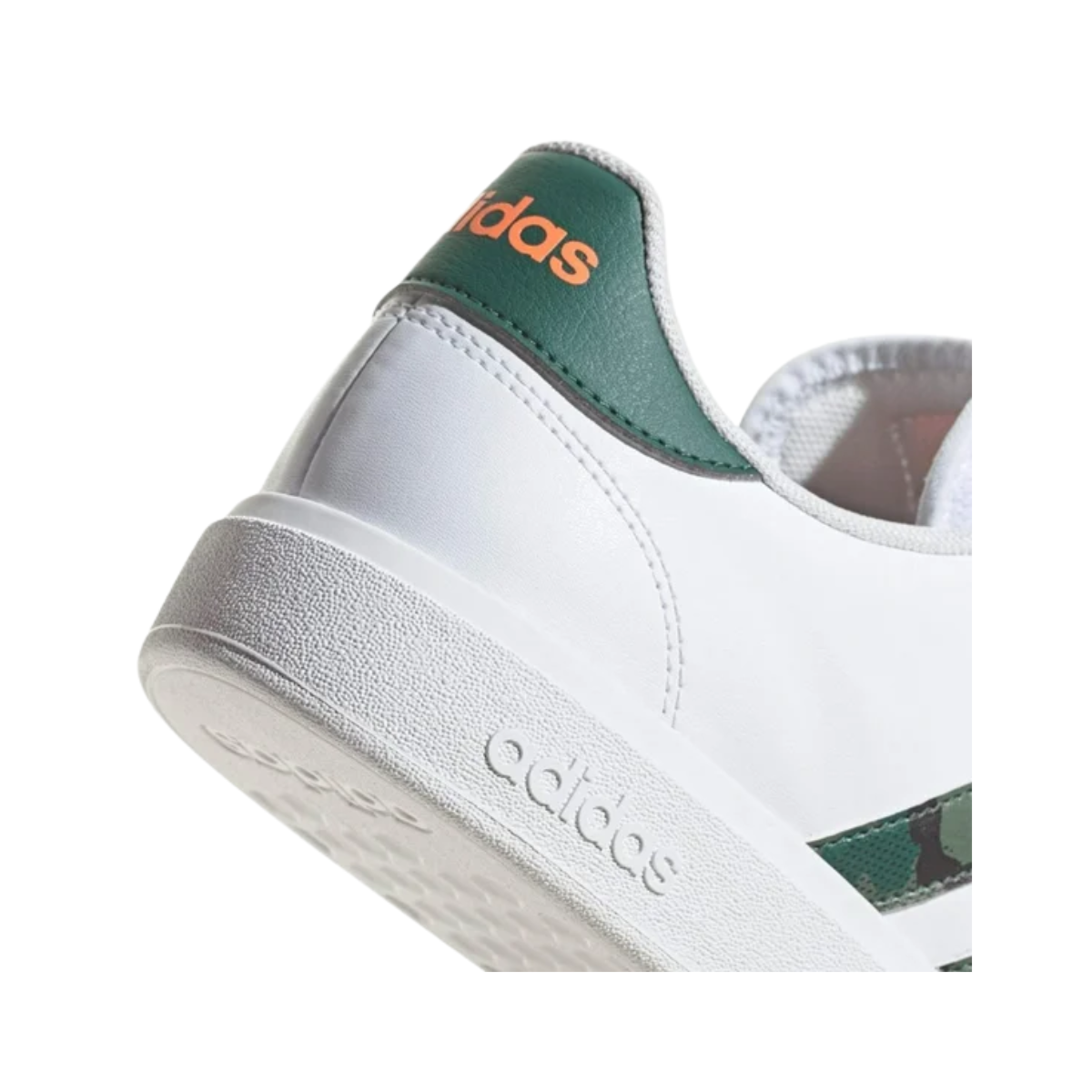 Tenis Adidas Grand Court Base 2.0 Para Hombre - HR0234 Blanco/ Camuflaje Militar