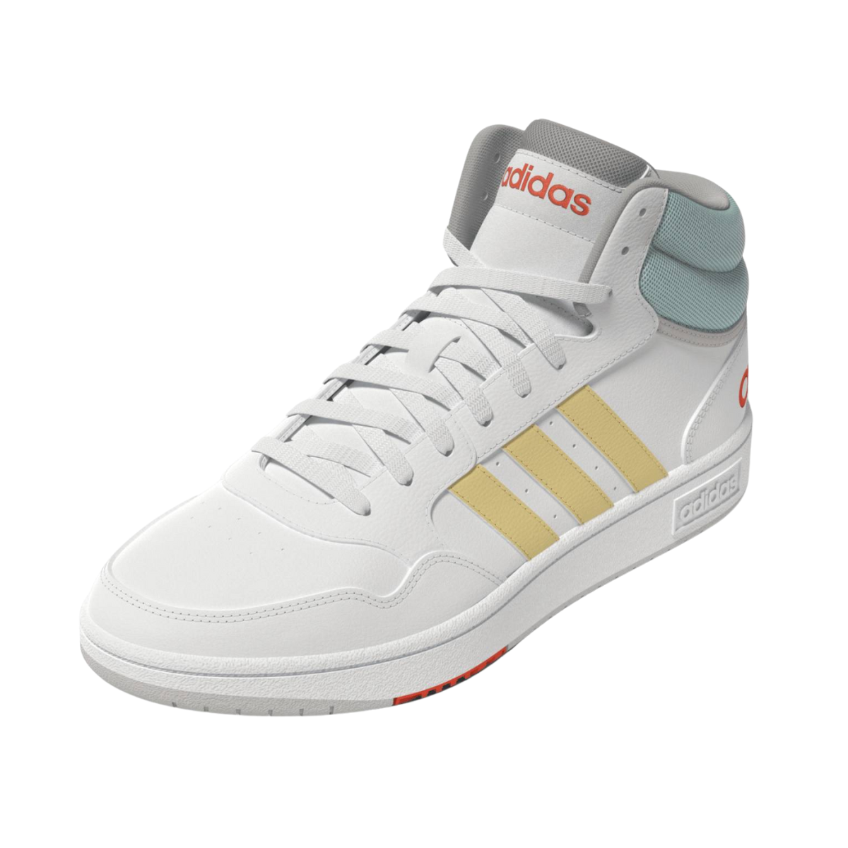 Tenis Adidas Hoops 3.0 Mid  Unisex - GX6889 Blanco/Amarillo