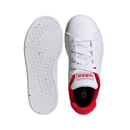 Tenis Adidas Advantage K Unisex- HO6179  Blanco/Rojo